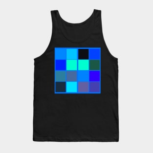 blue square abstract geometrical pattern Tank Top